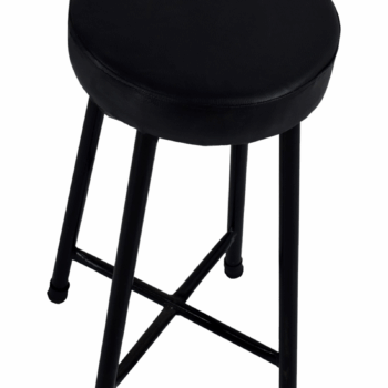 Round Metal Stool Padded Rexine Seat