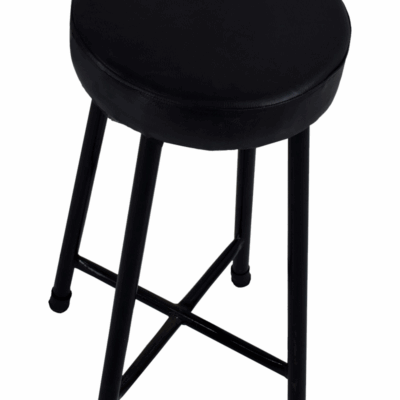 Round Metal Stool Padded Rexine Seat